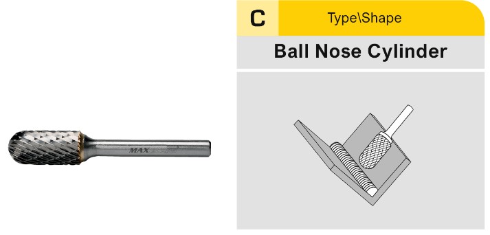 CARBIDE BURR - CYLINDRICAL RADIUS